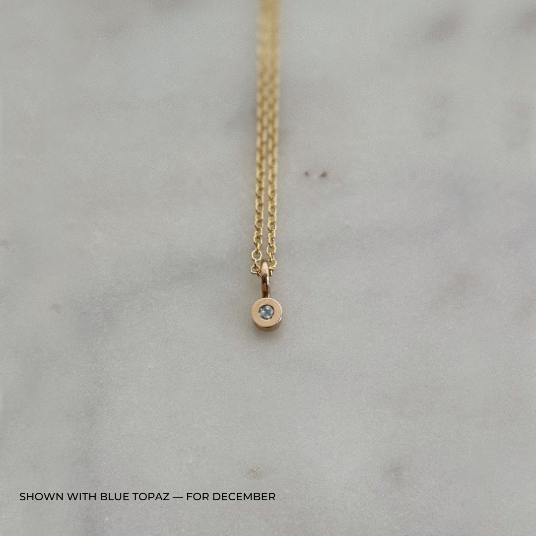 MIMOSA Handcrafted Blue Topaz Birthstone Necklace