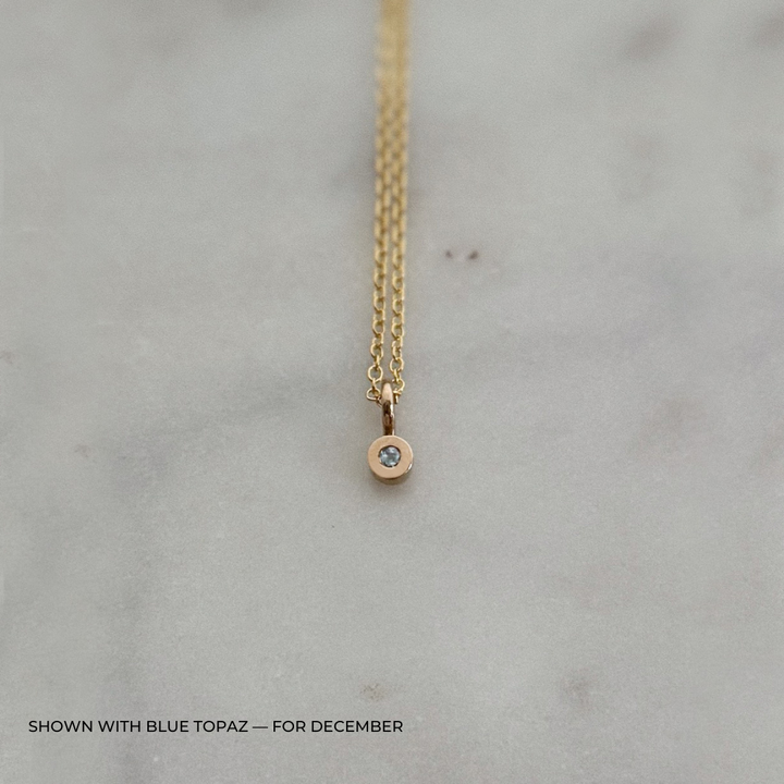 MIMOSA Handcrafted Blue Topaz Birthstone Necklace