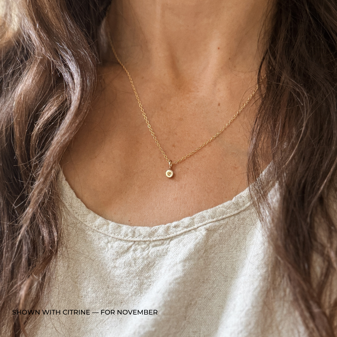 MIMOSA Handcrafted Citrine Birthstone Necklace