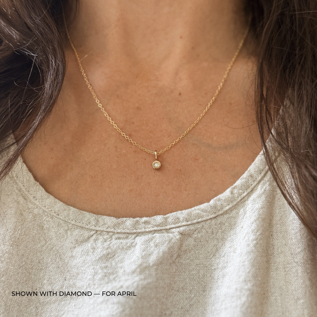 MIMOSA Handcrafted Diamond Birthstone Necklace