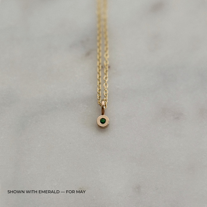 MIMOSA Handcrafted Emerald Birthstone Necklace