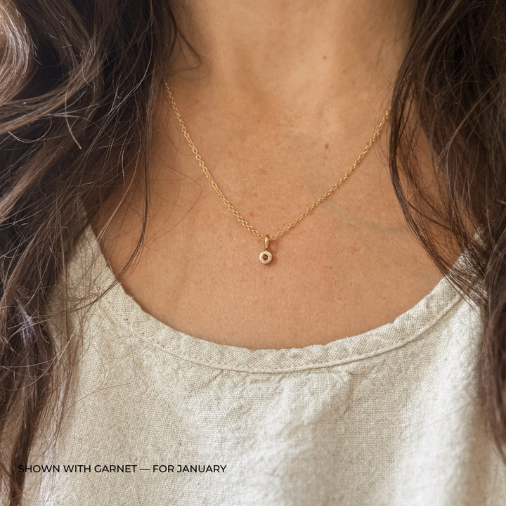 MIMOSA Handcrafted Garnet Birthstone Necklace
