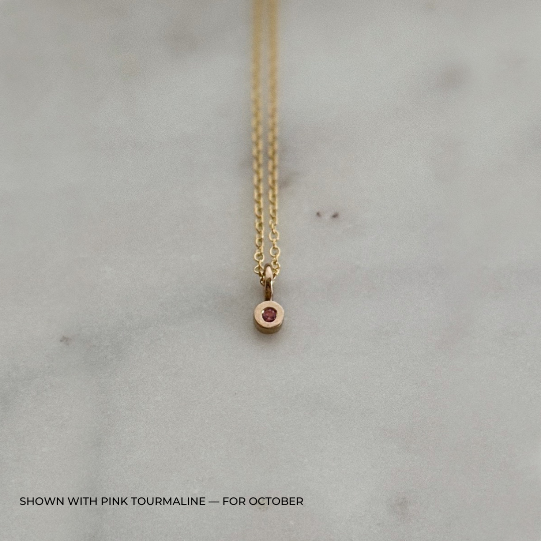MIMOSA Handcrafted Pink Tourmaline Birthstone Necklace
