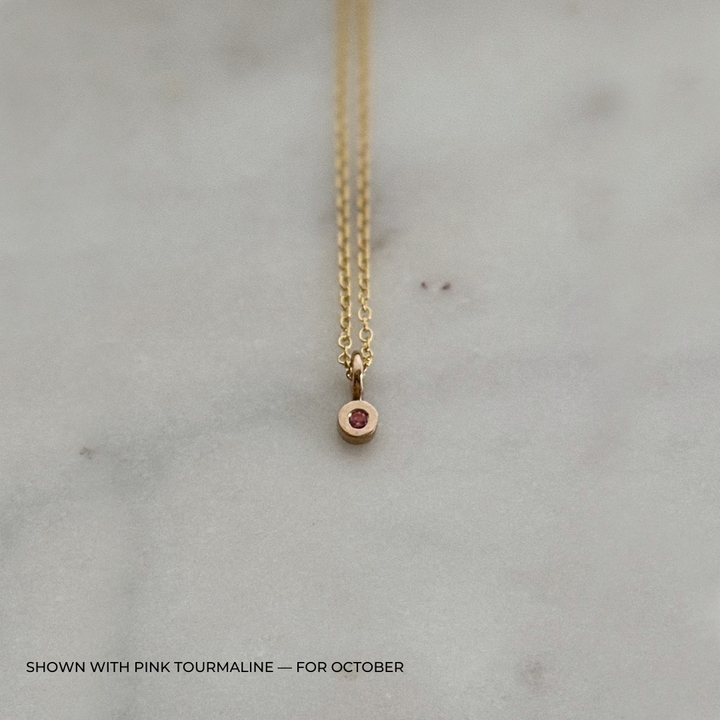 MIMOSA Handcrafted Pink Tourmaline Birthstone Necklace