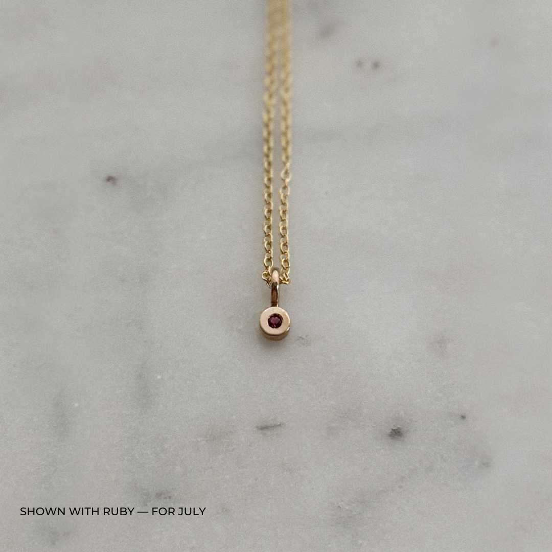 MIMOSA Handcrafted Ruby Birthstone Necklace