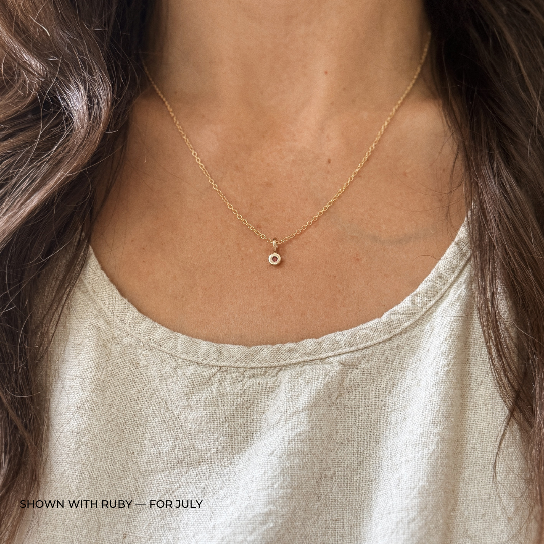 MIMOSA Handcrafted Ruby Birthstone Necklace