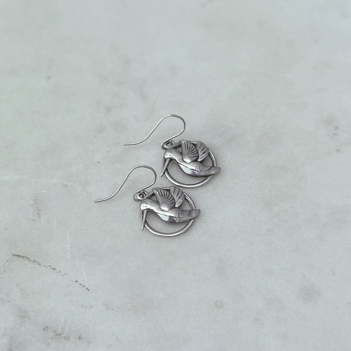 Sterling Silver Hummingbird Earrings