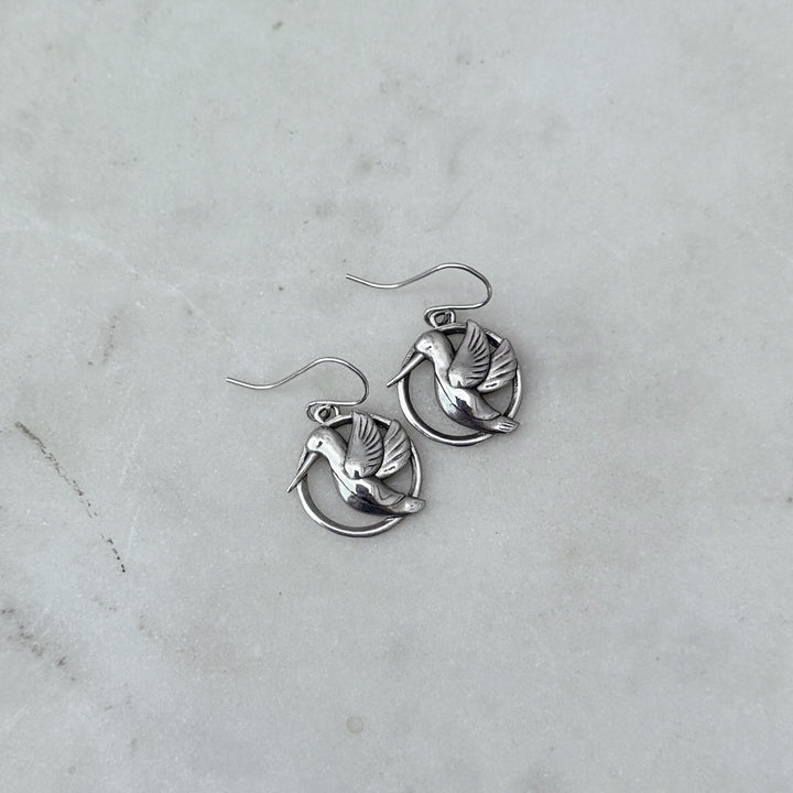 Sterling Silver Hummingbird Earrings