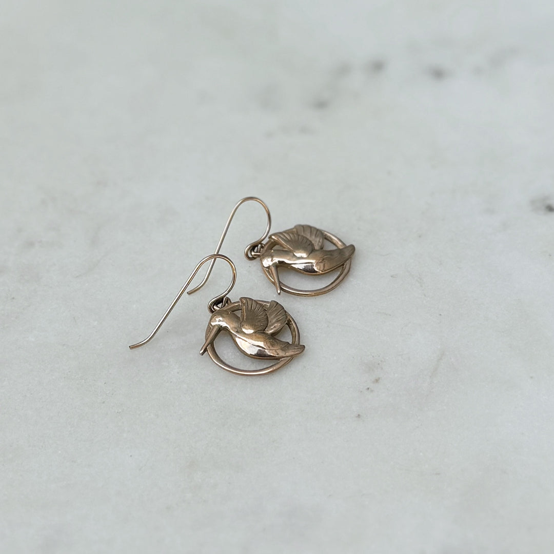 Bronze Hummingbird Earrings