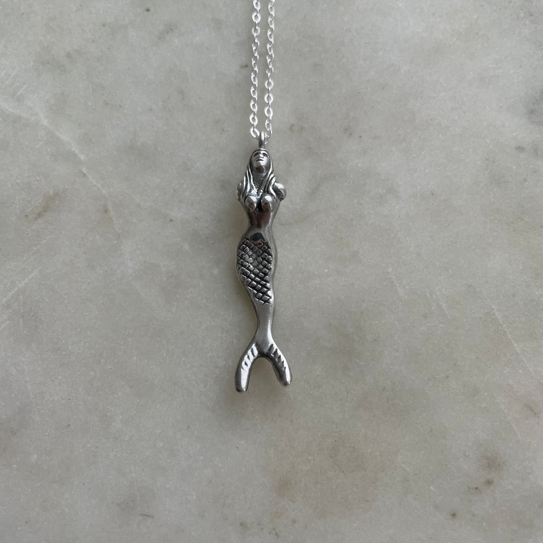 Shop The MIMOSA Handcrafted Mermaid Necklace In Sterling Silver