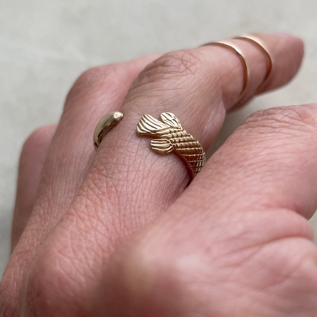 Shop the MIMOSA Handcrafted Garfish Ring in Bronze