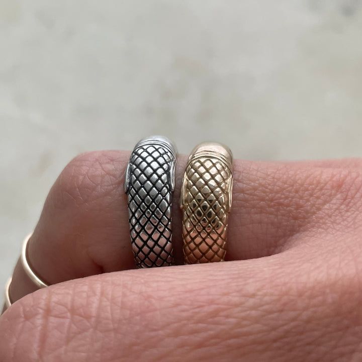 Shop the MIMOSA Handcrafted Garfish Ring in Bronze and Sterling Silver