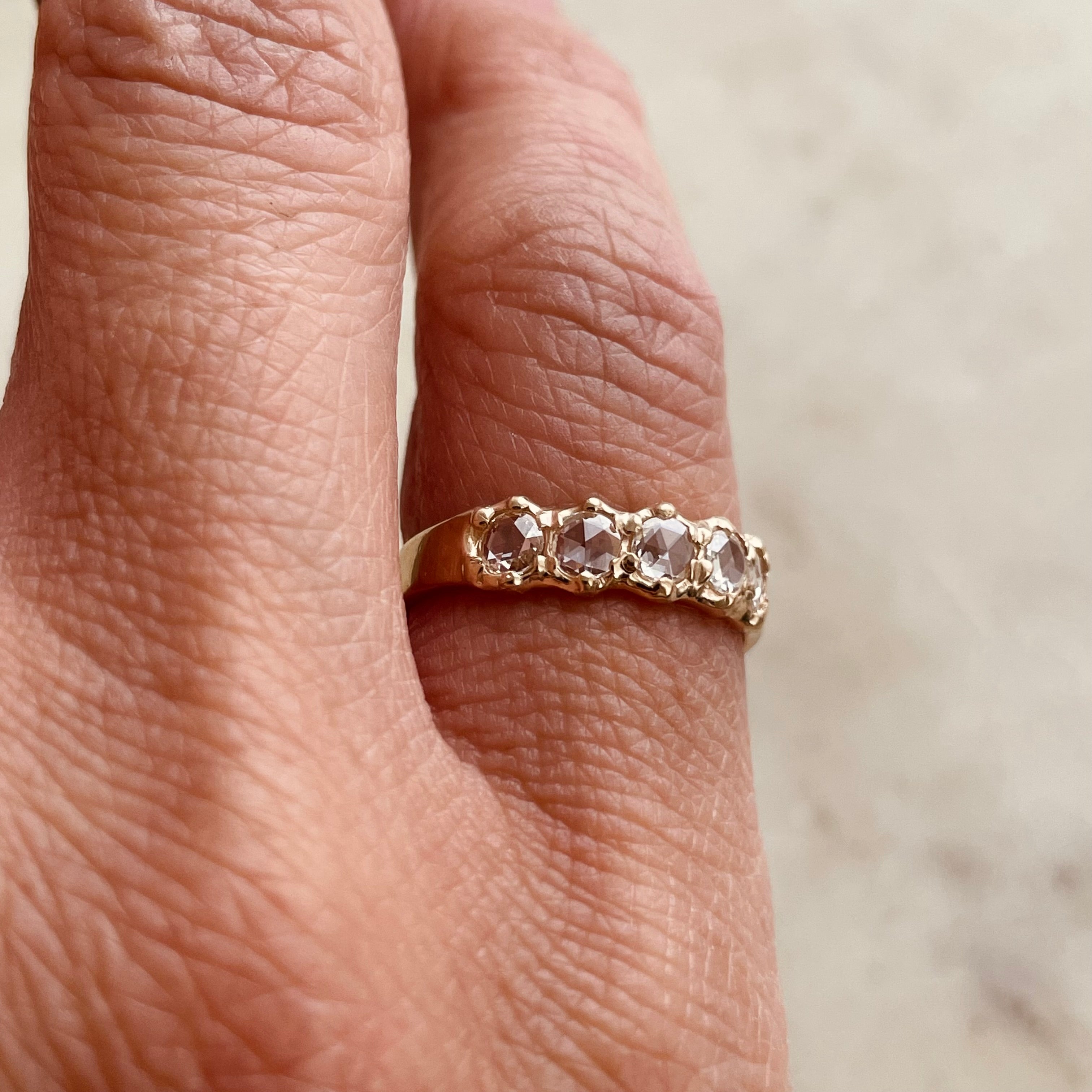 Tiny Stone Ring, Gold or Rose Gold | Glamrocks Jewelry