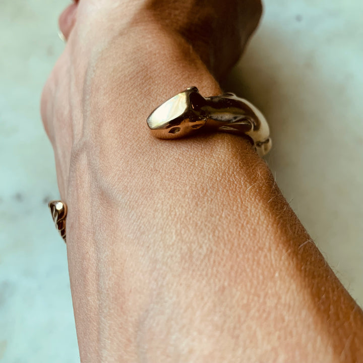 Person wearing Squirrel Cuff in Bronze