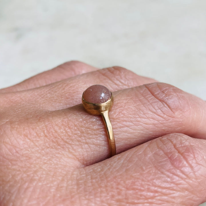 Size 8 Bronze Ring Set With A Sunstone