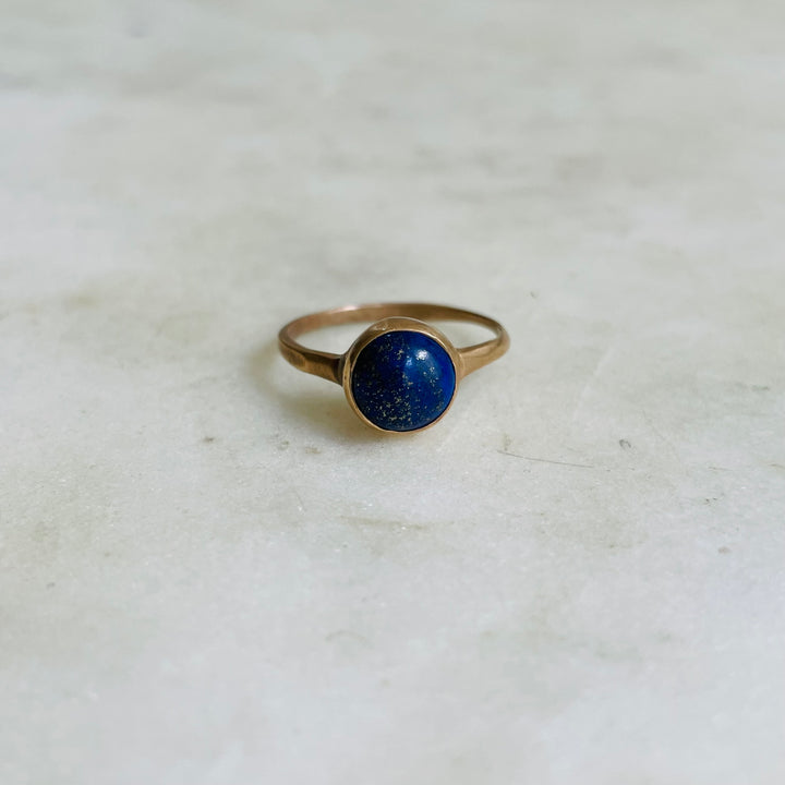 Size 7 Bronze Ring With Lapis Stone