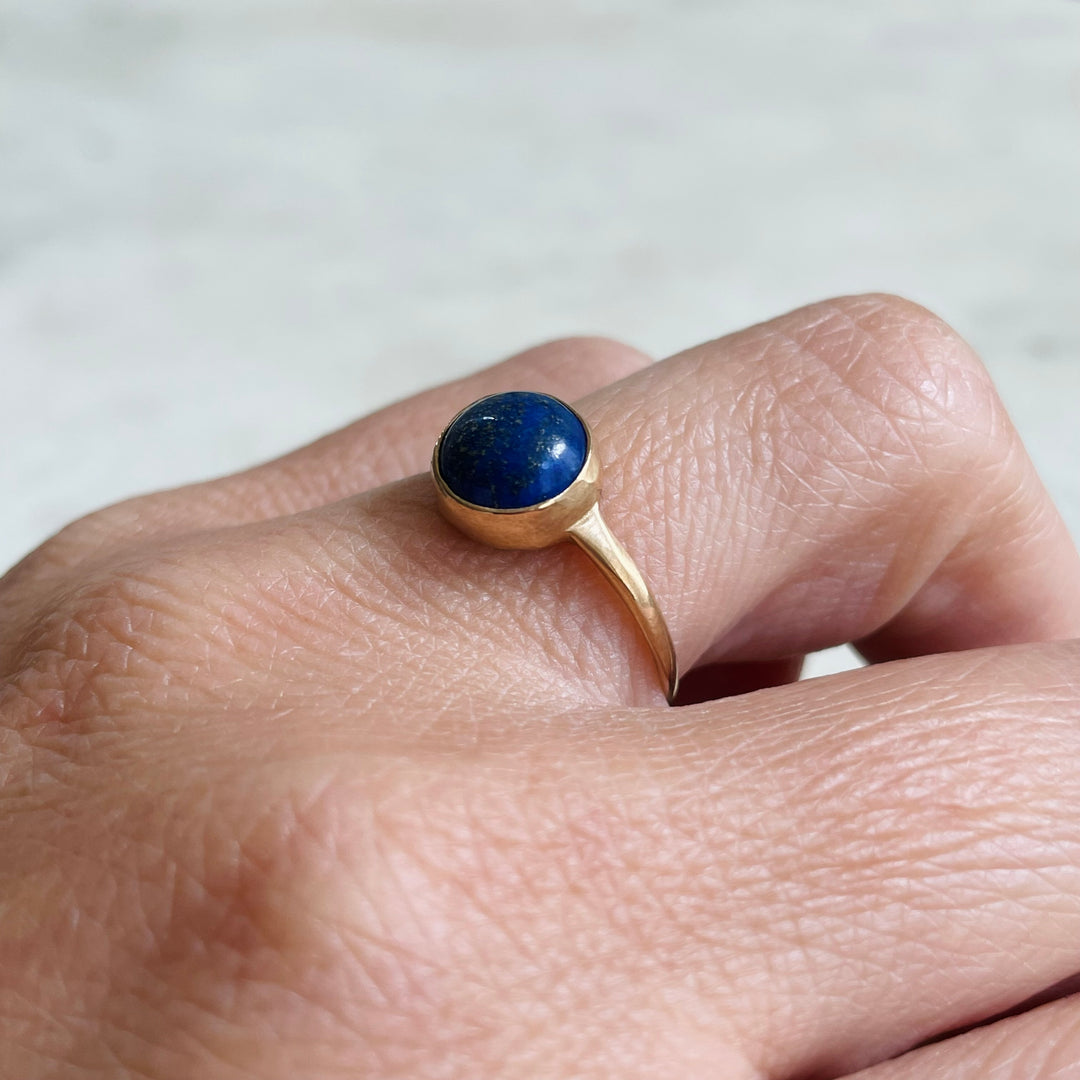 Size 7 Bronze Ring With Lapis Stone