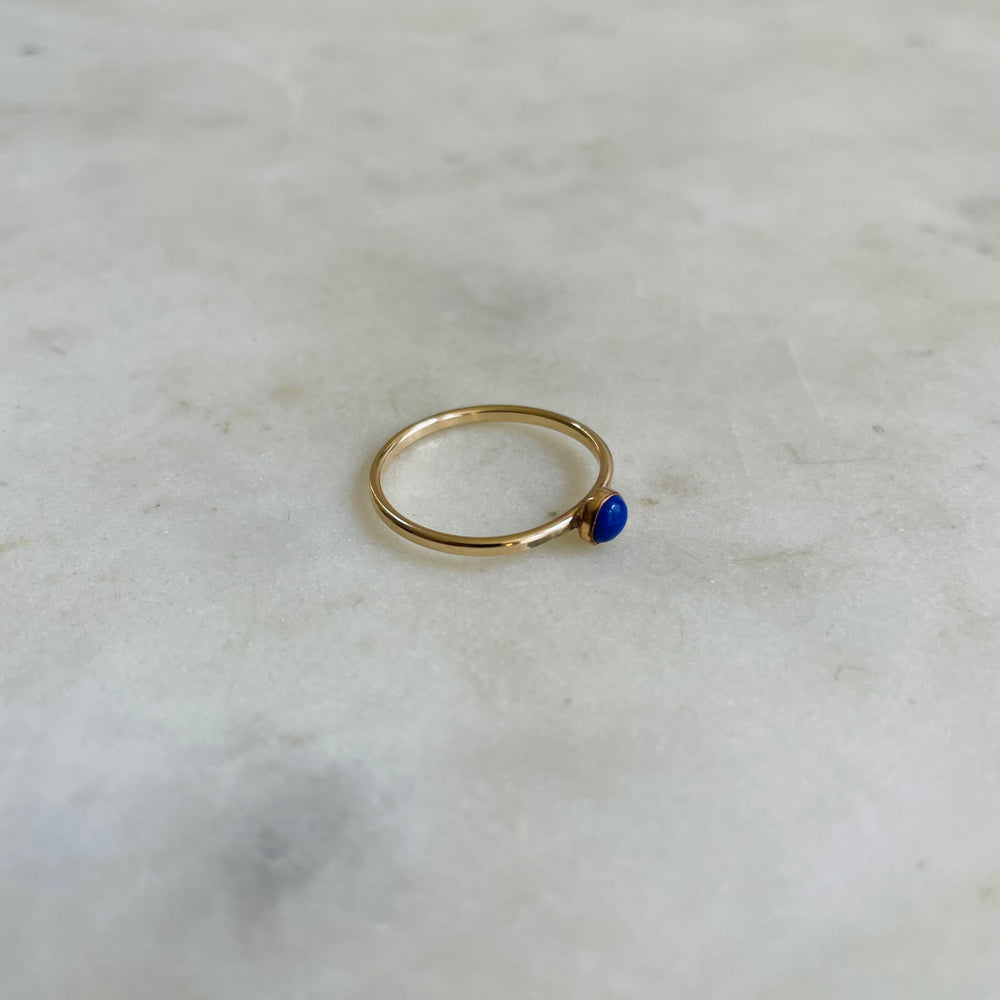 Size 7 Gold-Filled Ring With Lapis Stone