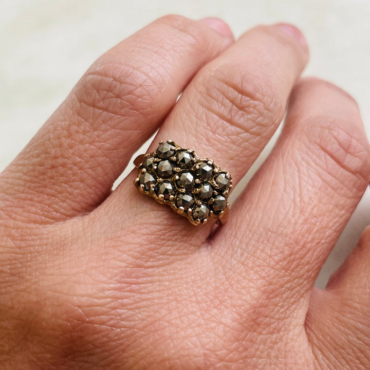 Size 6.5 Bronze Pyrite Stone Ring