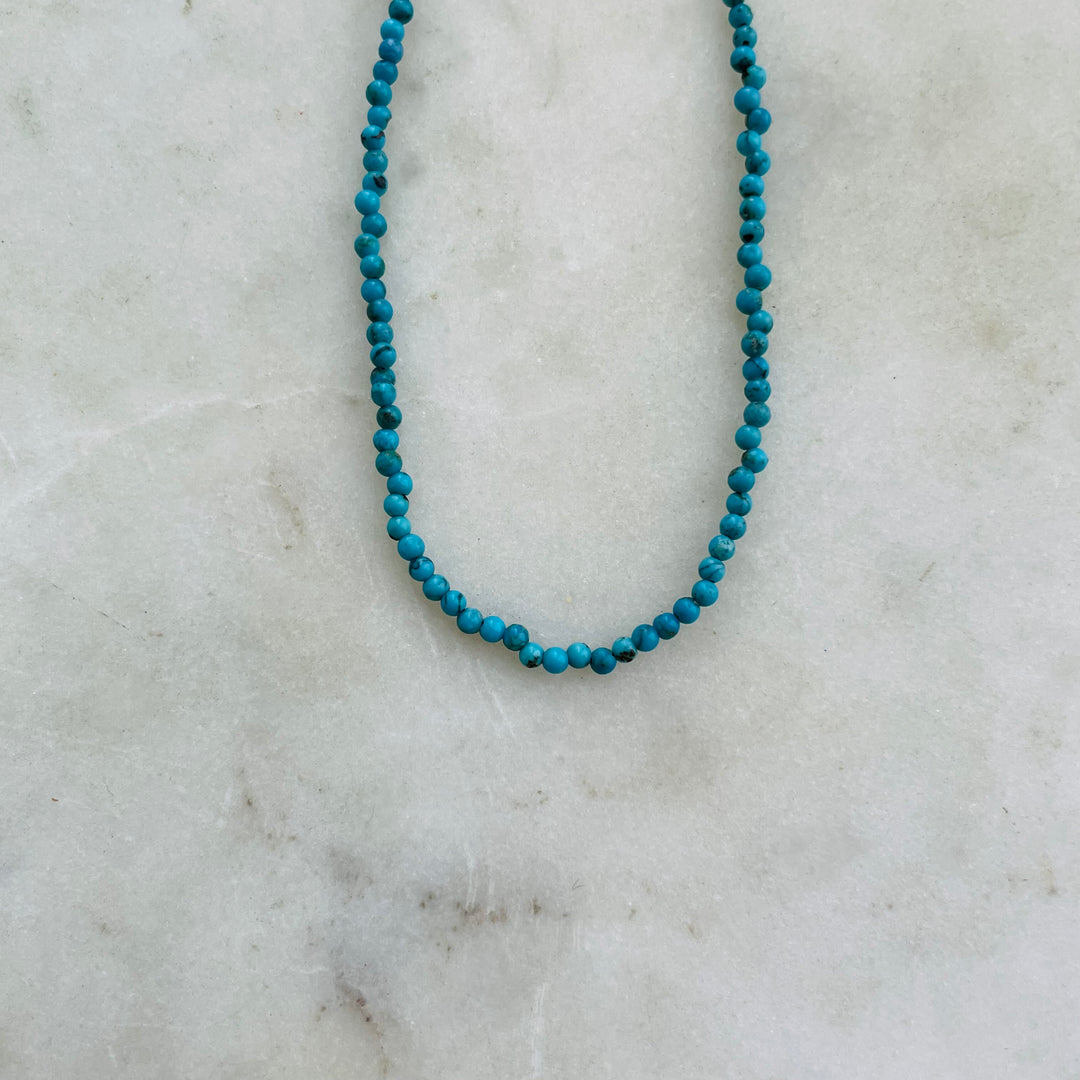 Natural Turquoise Beaded Necklace