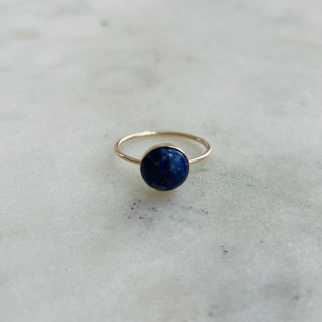 Size 6 Gold-Filled Ring With Lapis Stone