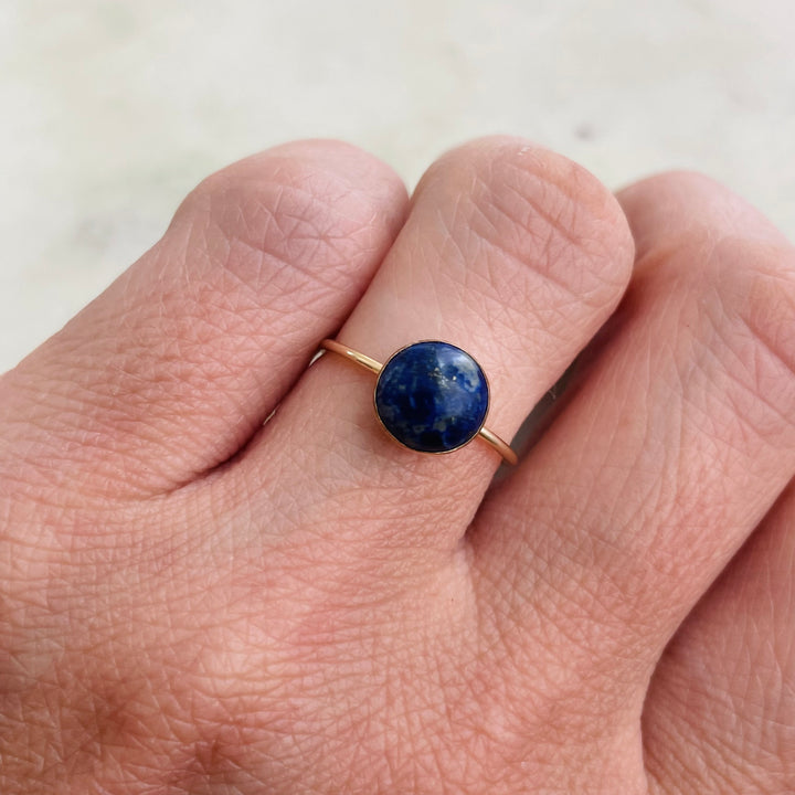 Size 6 Gold-Filled Ring With Lapis Stone