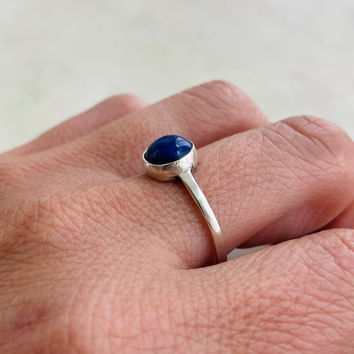 Size 10 Sterling Silver Ring With Lapis Stone
