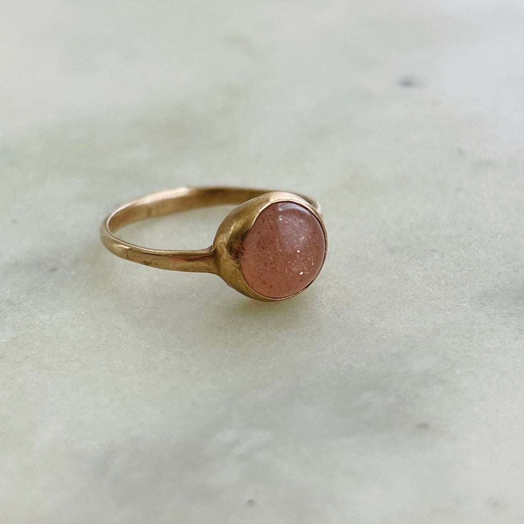 Size 7 Bronze Ring Set With A Sunstone