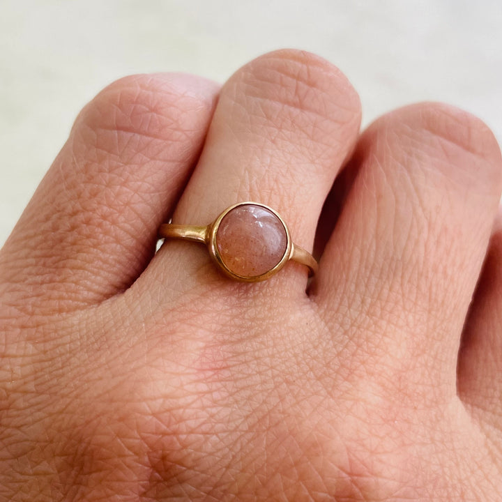 Size 7 Bronze Ring Set With A Sunstone