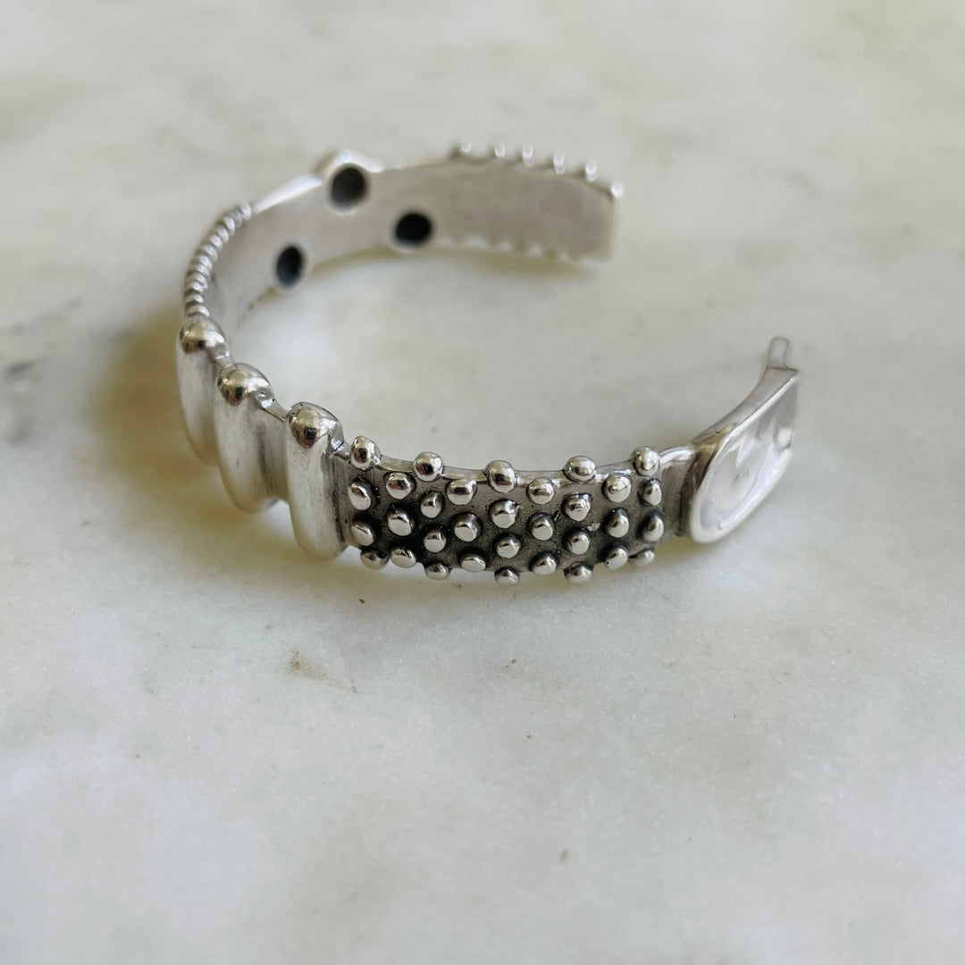 Handmade Sterling Silver Tactile Cuff With Different Textures