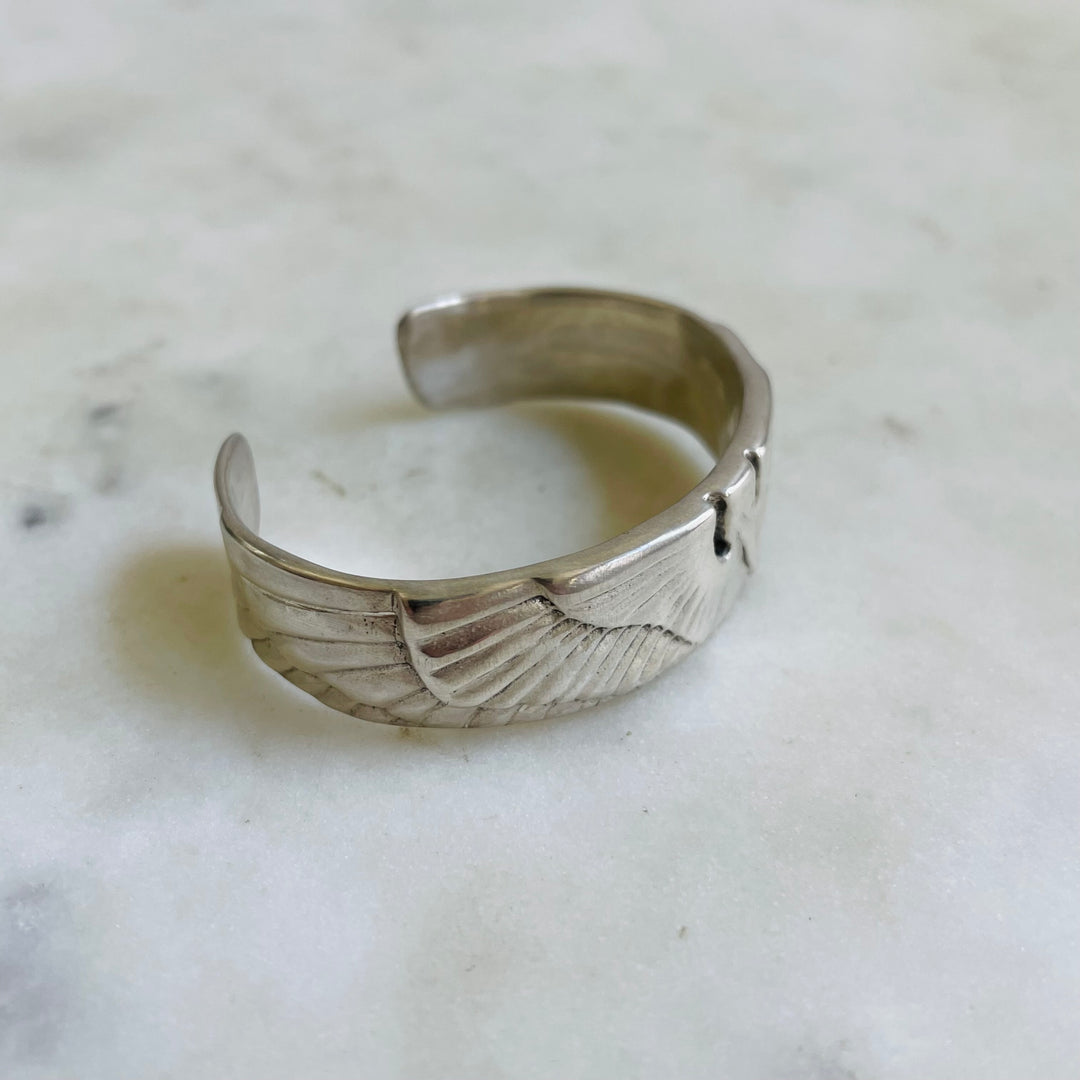 Handmade Sterling Silver Child Sized Pelican Cuff Bracelet