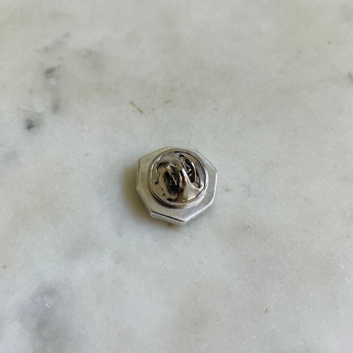 Back Of Sterling Silver Lion Head Tie and Lapel Pin