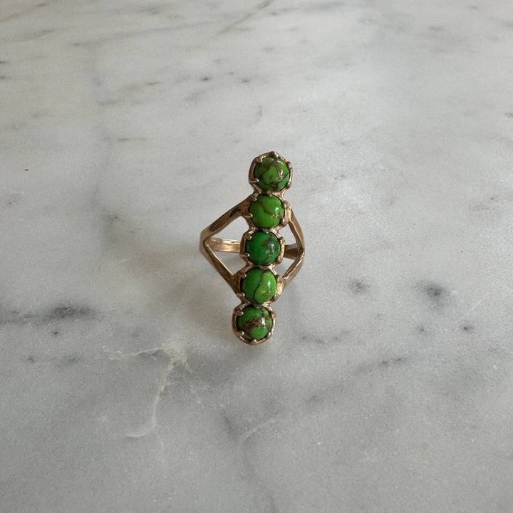 One Of A Kind Green Stone Ring Designed And Produced By Mimosa Handcrafted