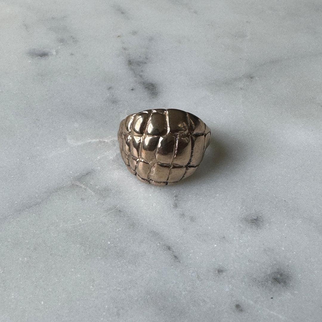 Handmade Bronze Alligator Skin Ring