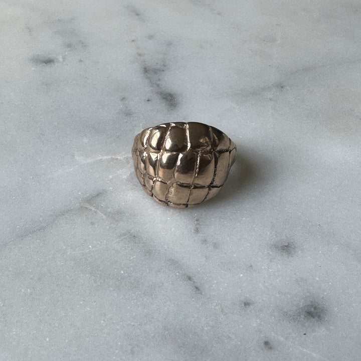 Handmade Bronze Alligator Skin Ring