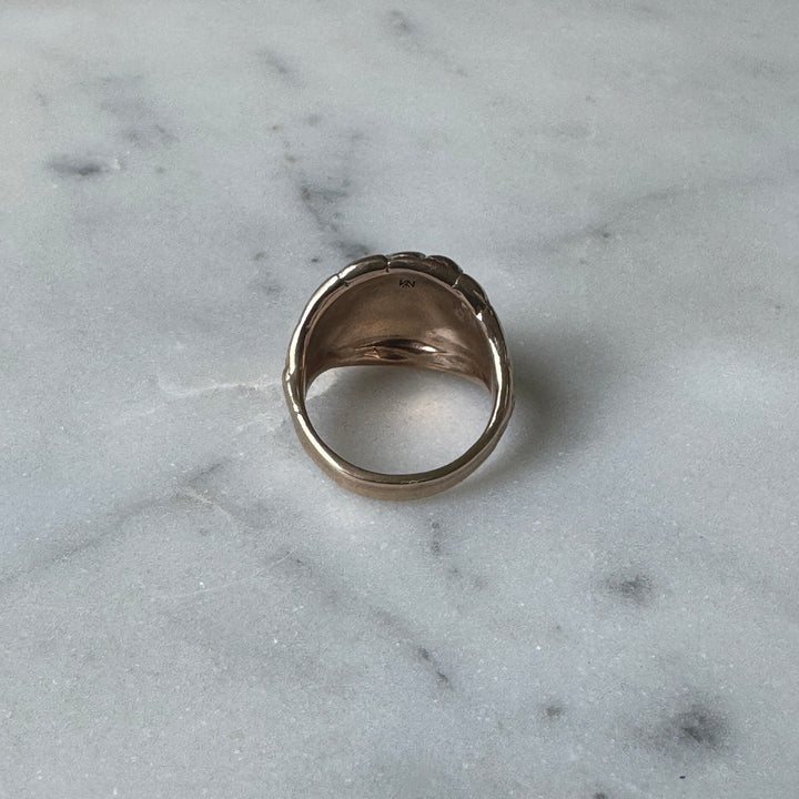 Handmade Bronze Alligator Skin Ring