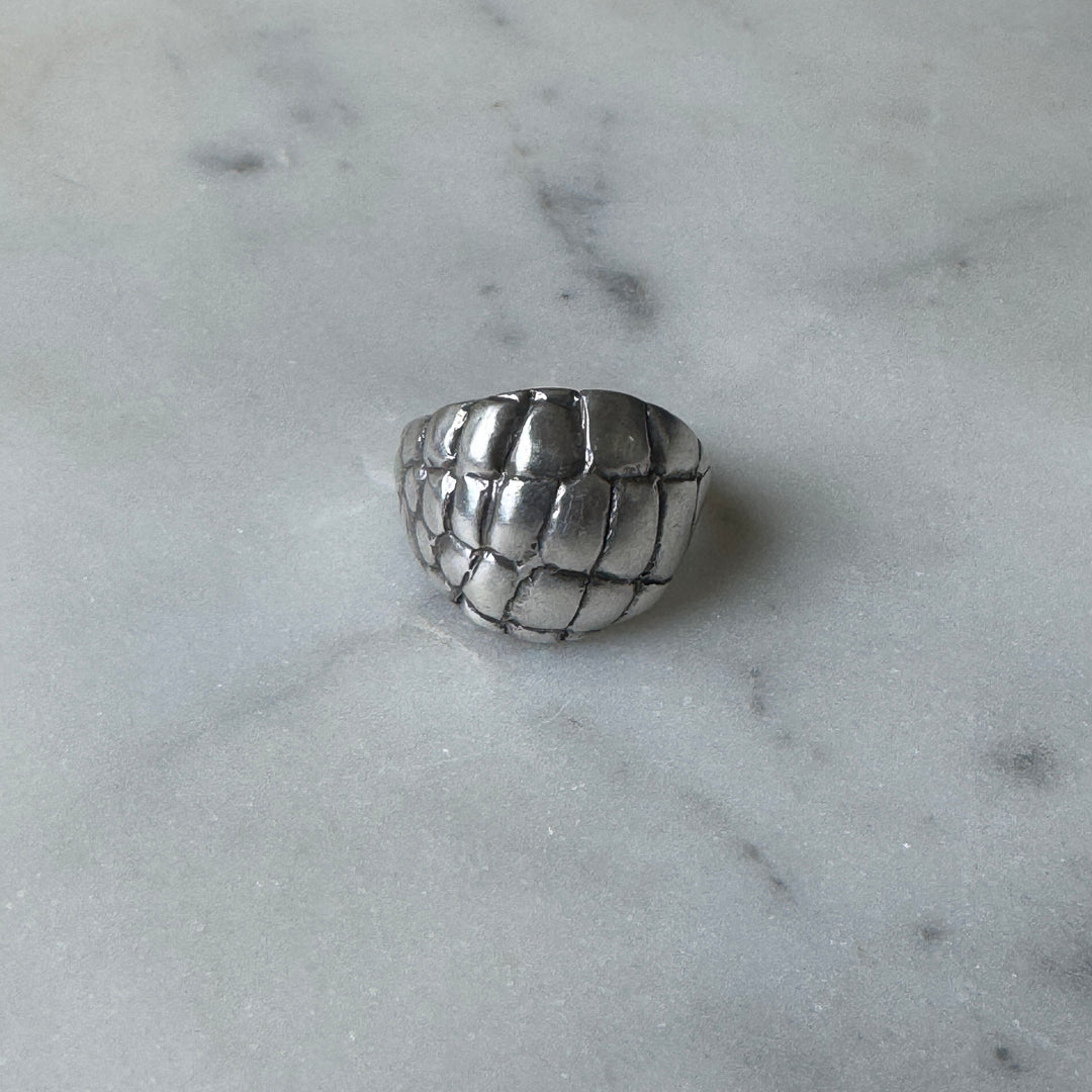 Handmade Sterling Silver Alligator Skin Ring