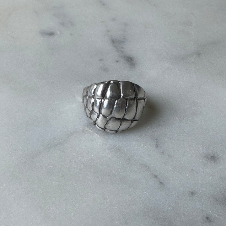 Handmade Sterling Silver Alligator Skin Ring