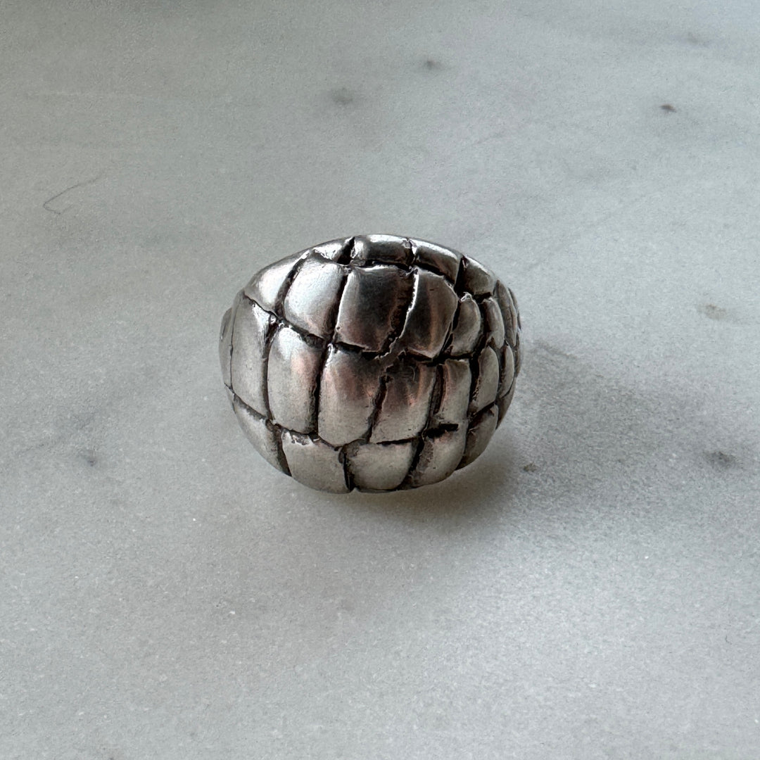 Handmade Sterling Silver Alligator Skin Ring