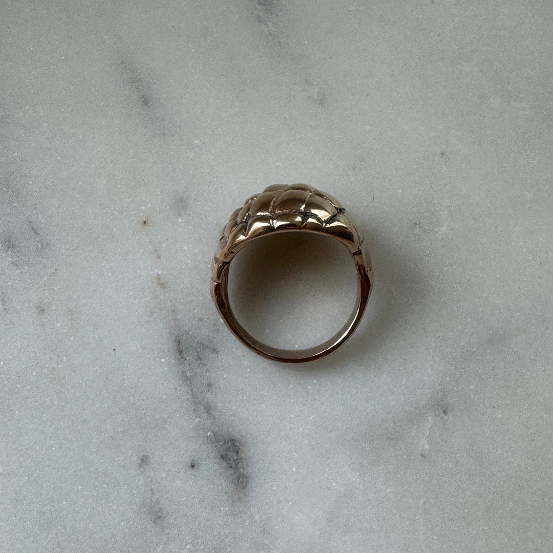 Handmade Bronze Alligator Skin Ring