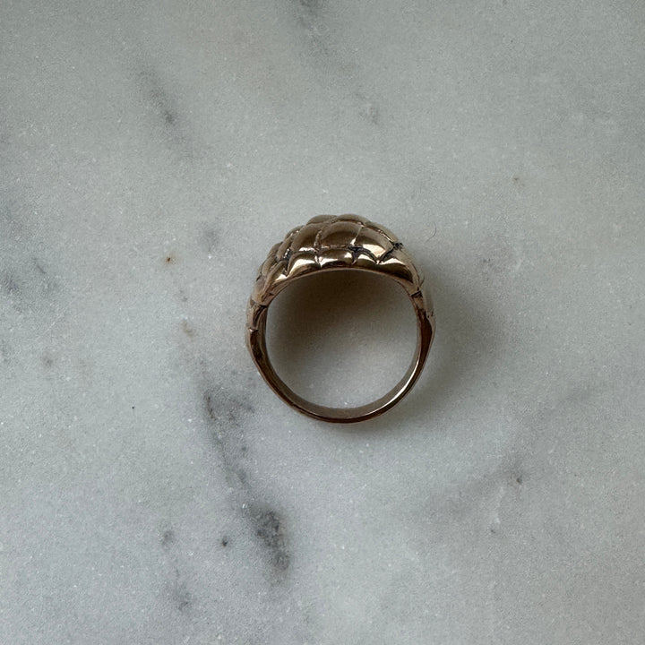 Handmade Bronze Alligator Skin Ring