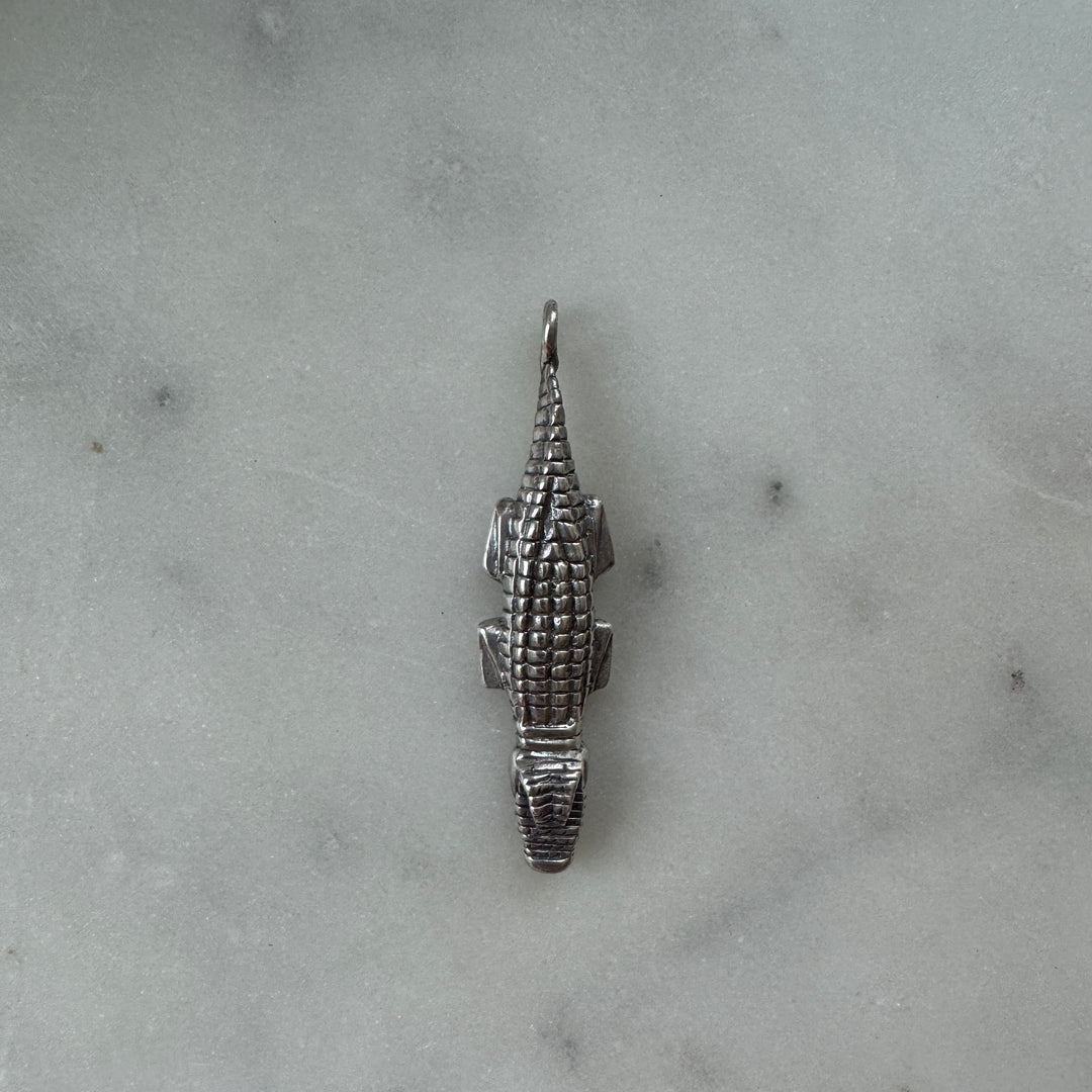 Handmade Sterling Silver Alligator Pendant