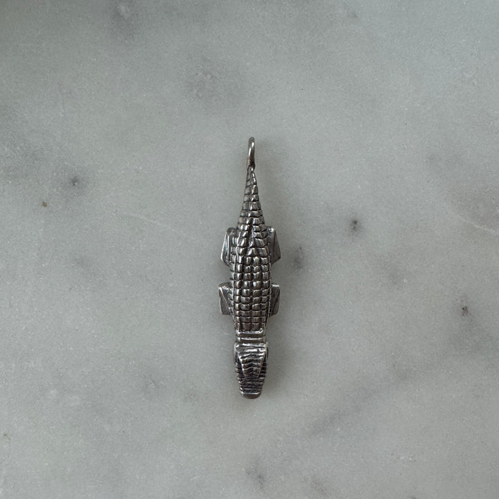 Handmade Sterling Silver Alligator Pendant