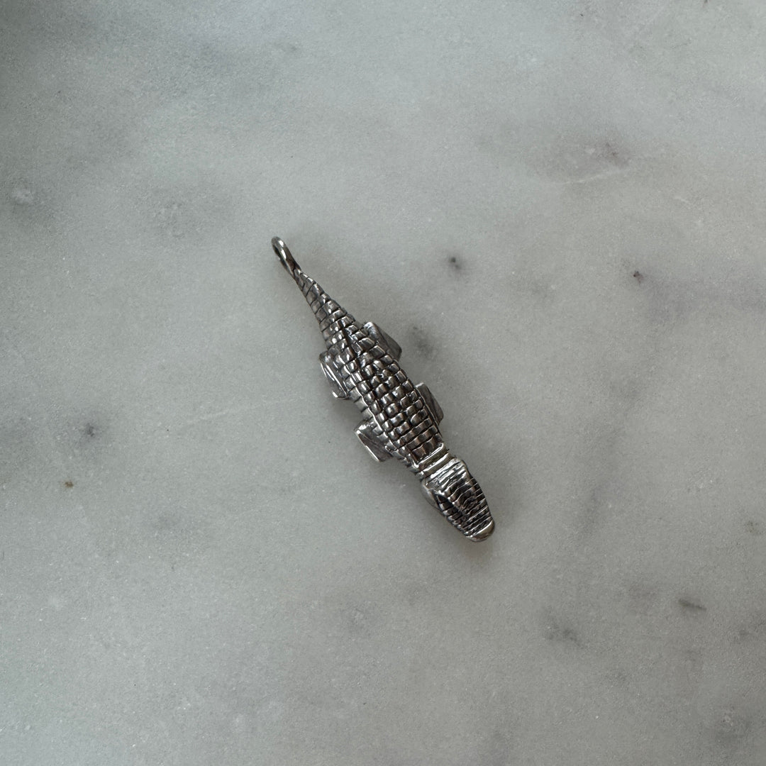 Handmade Sterling Silver Alligator Pendant