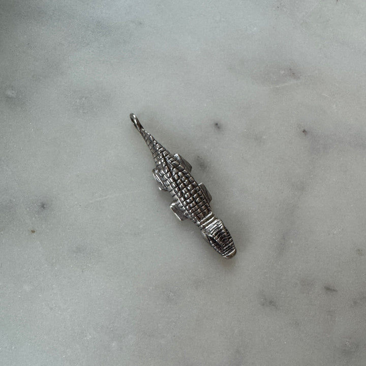 Handmade Sterling Silver Alligator Pendant