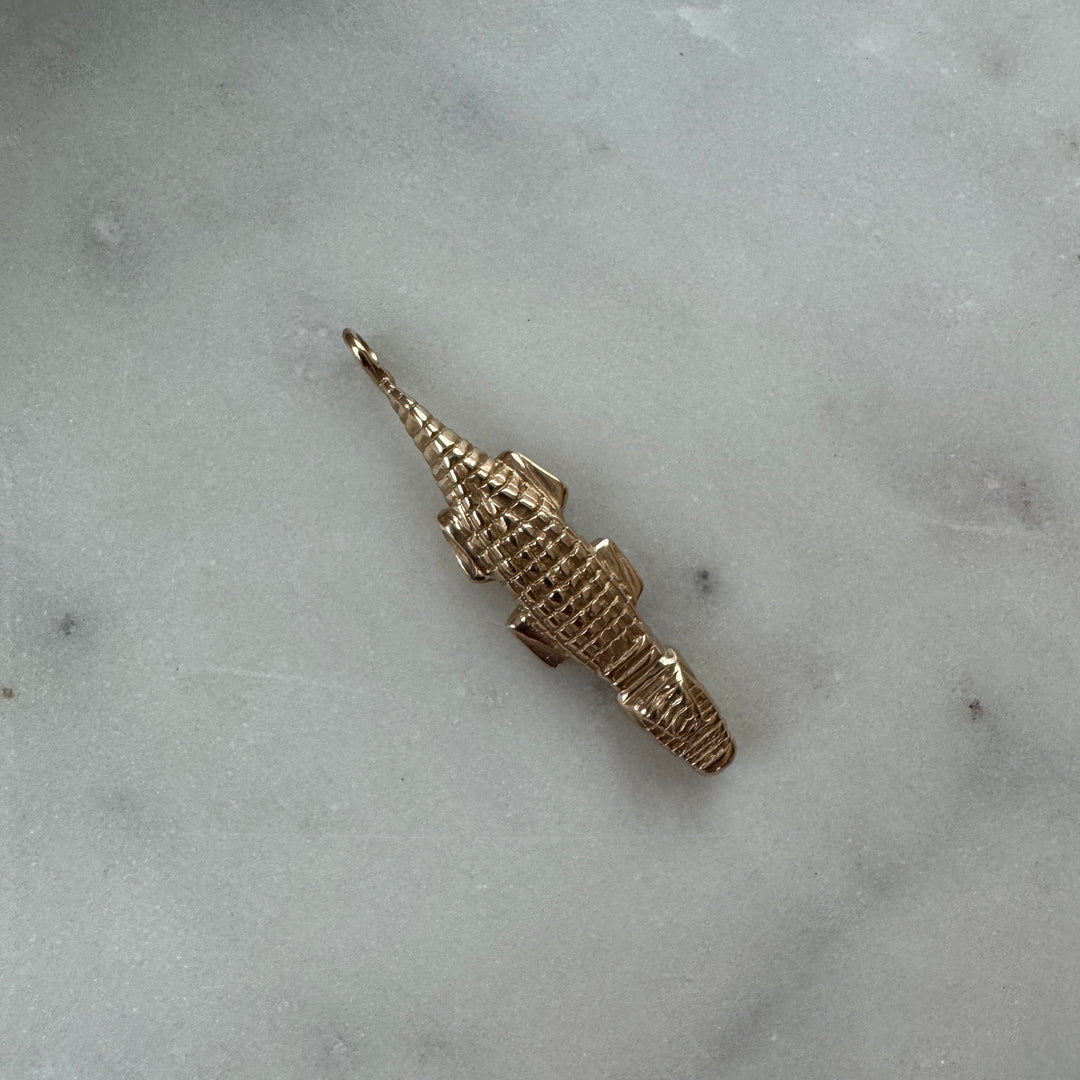 Handmade Bronze Alligator Pendant