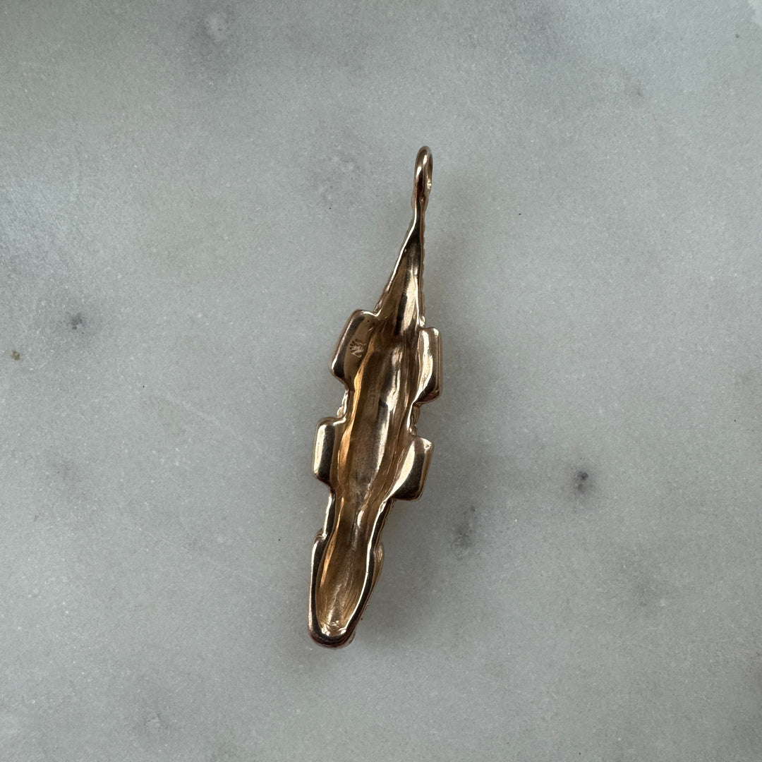 Handmade Bronze Alligator Pendant