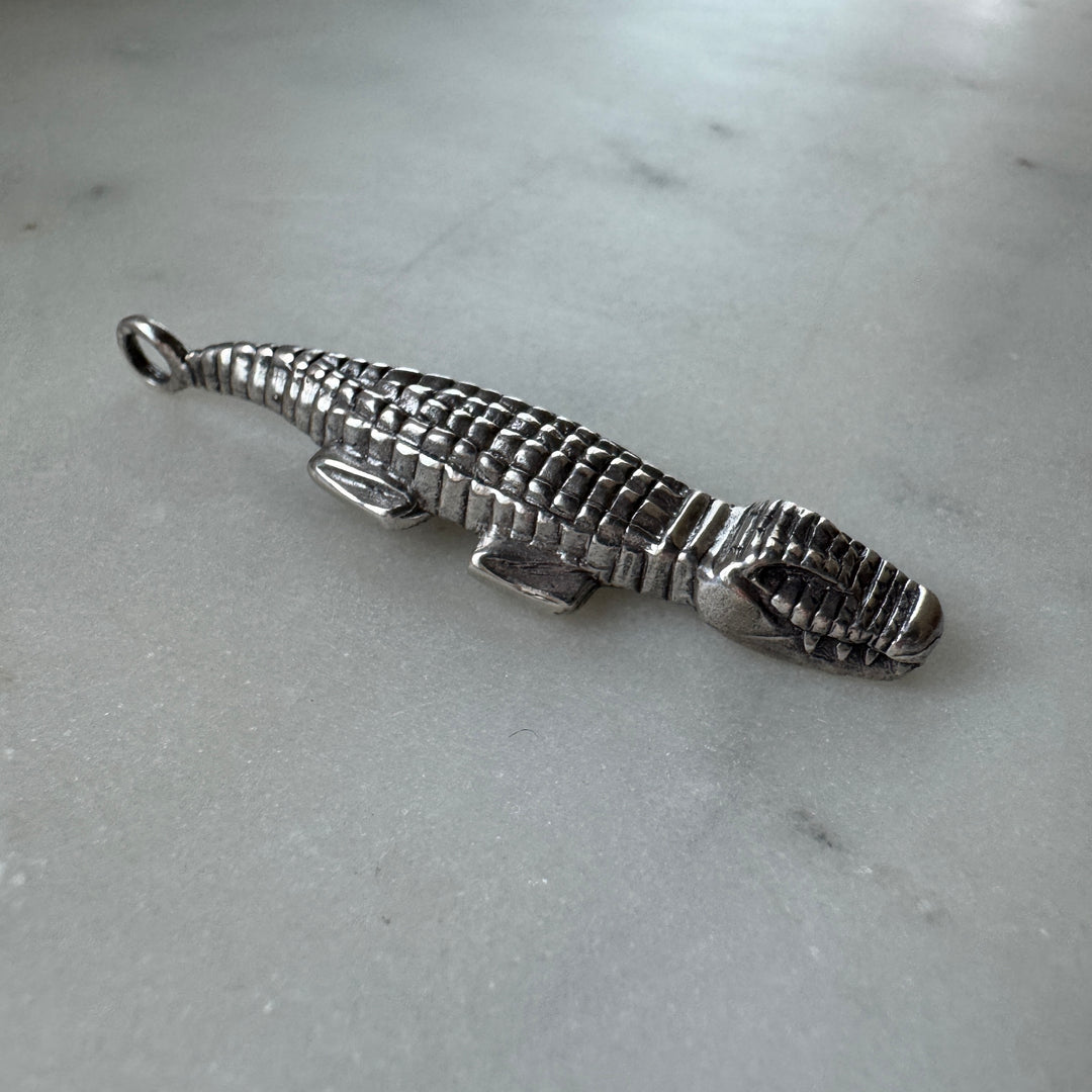 Handmade Sterling Silver Alligator Pendant