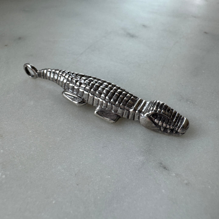 Handmade Sterling Silver Alligator Pendant