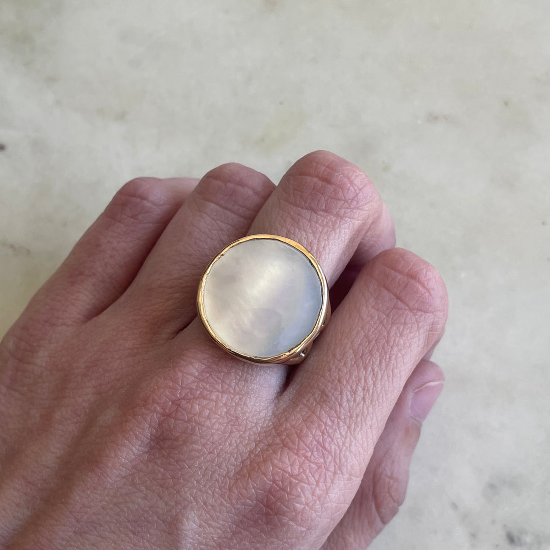 Mother Tree Ring With Mother of Pearl | MIMOSA Handcrafted